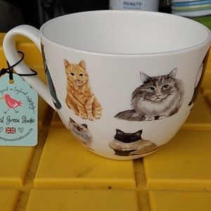 Home cat (Bone China) ceramic cup